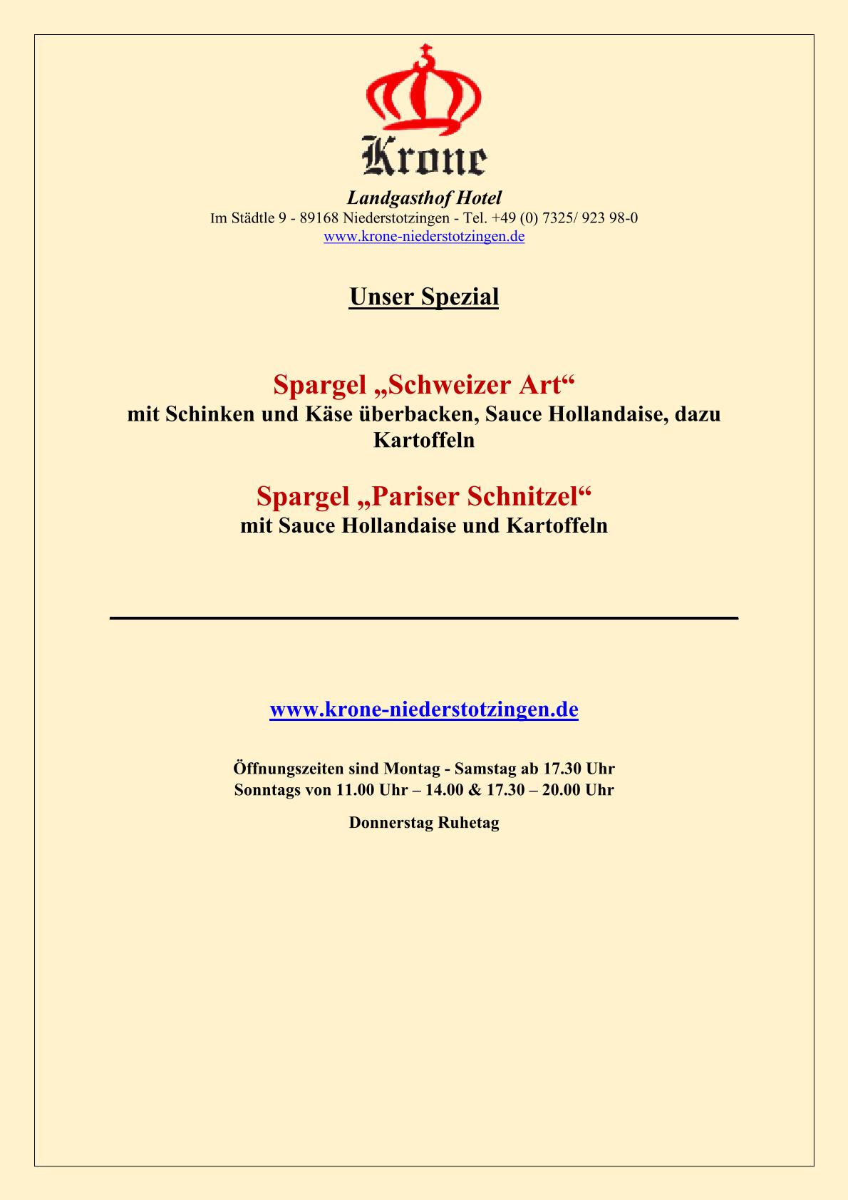 Sonntagsspecial